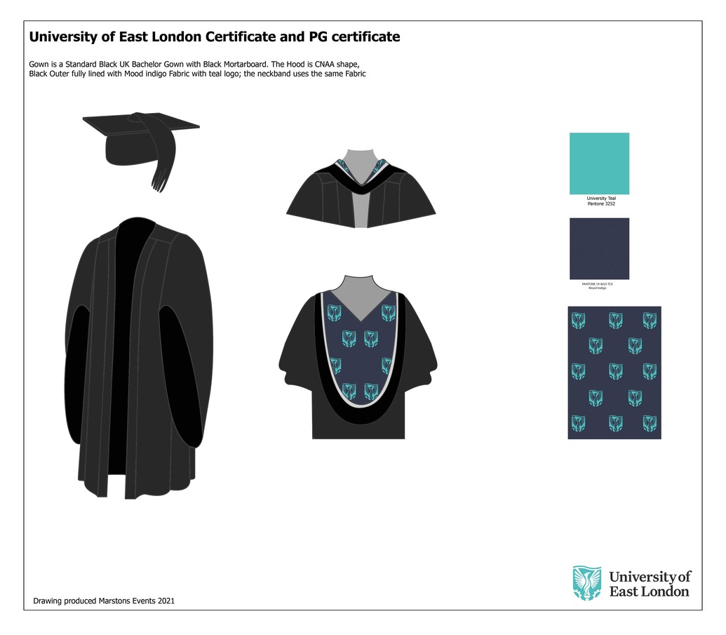 Image of graduation gown for certificate degree