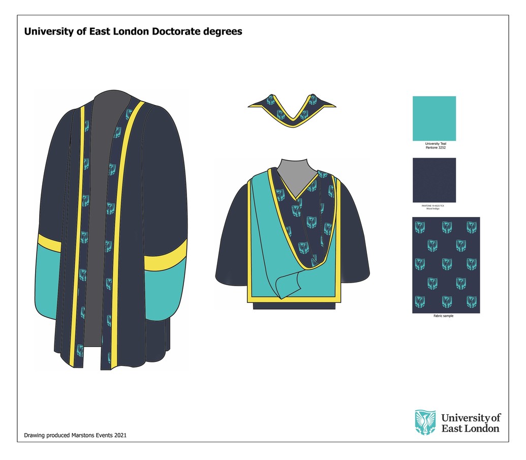 Image of graduation gown for doctorate degree