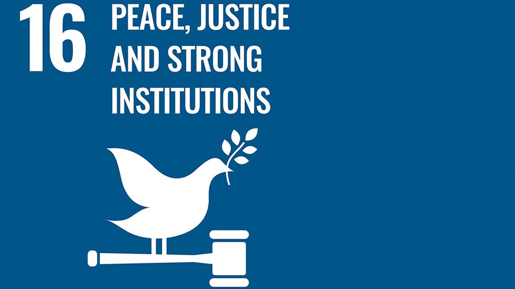 Sustainable Development Goal logo 16 - Peace, justice and strong institutions