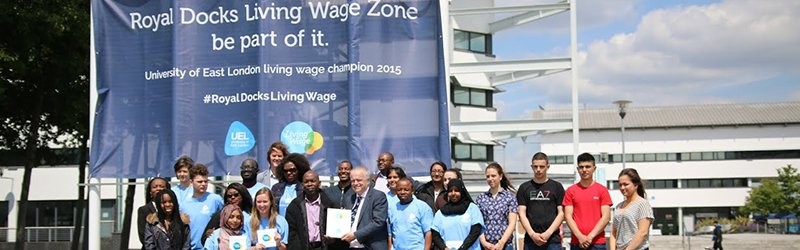 UEL students in 2015, Launching a Living Wage Zone in the Royal Docks