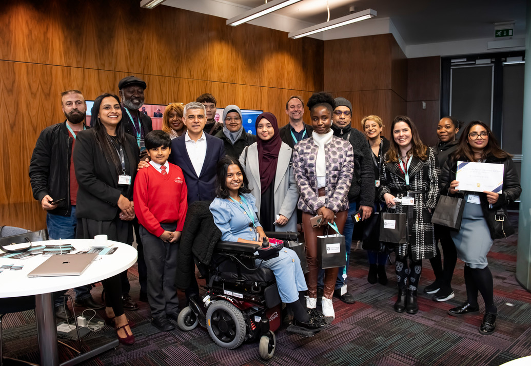 Mayor of London with students