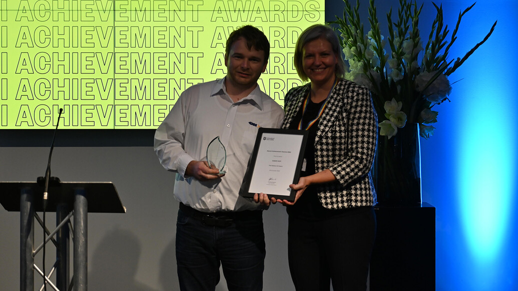 Gabor Papp, BEng Electrical and Electronics Engineering, 2019, winner of the Industry 4.0 Award at the 2022 Alumni Achievement Awards