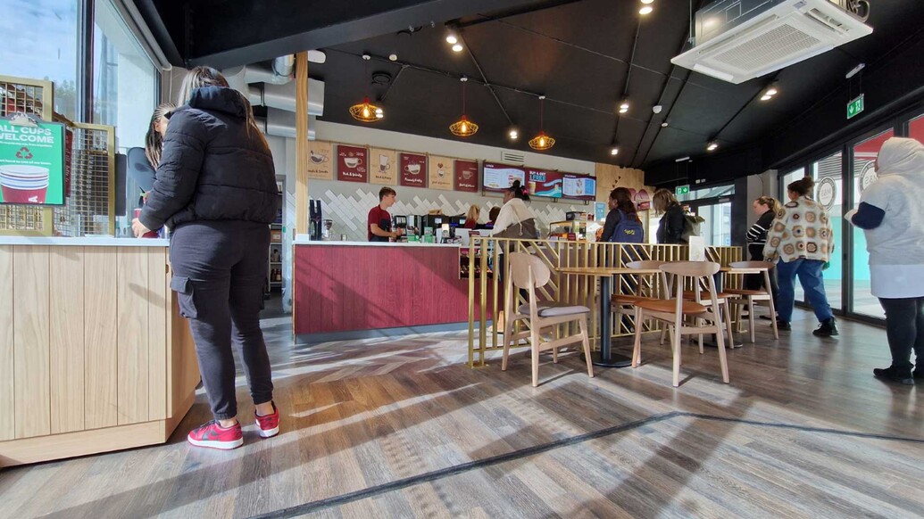 Interior of new Costa Coffee at Docklands campus