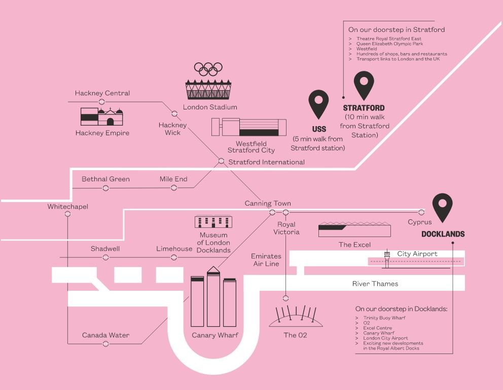 Pink map of the campus