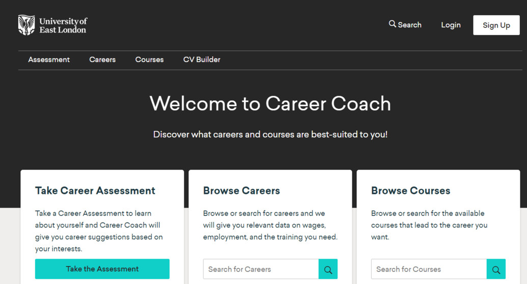 Career coach tool screenshot