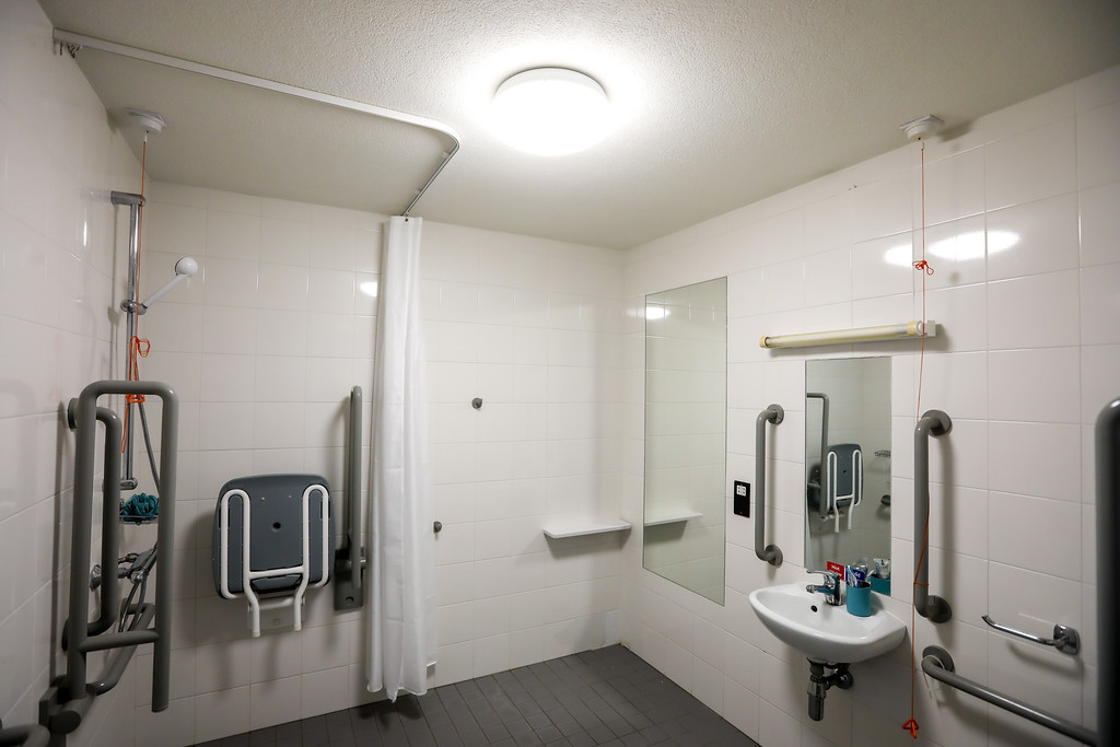 A Wheelchair accessible bathroom in halls of residence
