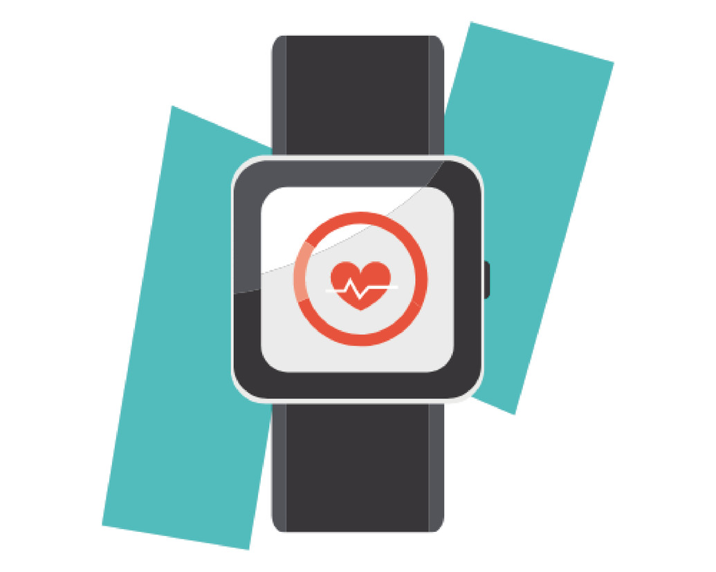 A graphic depiction of a fitness watch.
