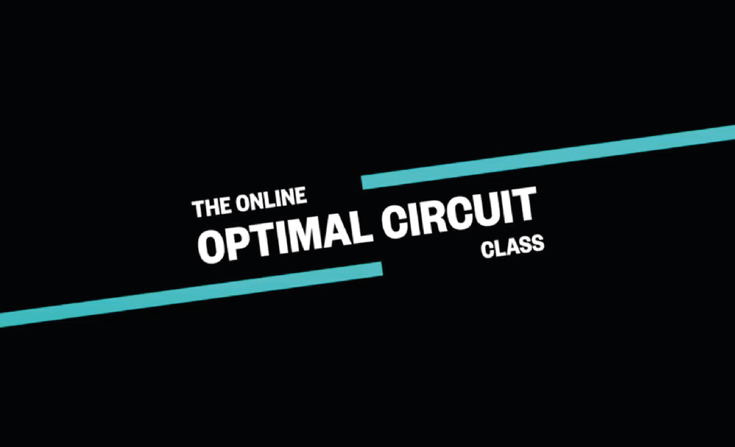 Graphic text that reads, 'The online optimal circuit class'.